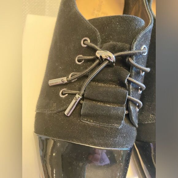 Pierre Cardin Paris women’s cap toe derby patent leather and suede size 39 wow - Picture 8 of 11
